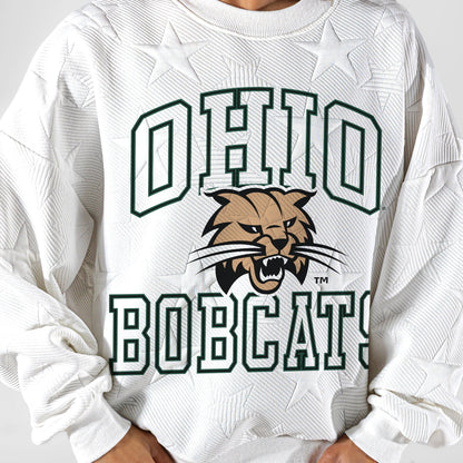 OHIO BOBCATS BIG PLAY ENERGY EMBOSSED STAR CREWNECK