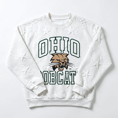 OHIO BOBCATS BIG PLAY ENERGY EMBOSSED STAR CREWNECK