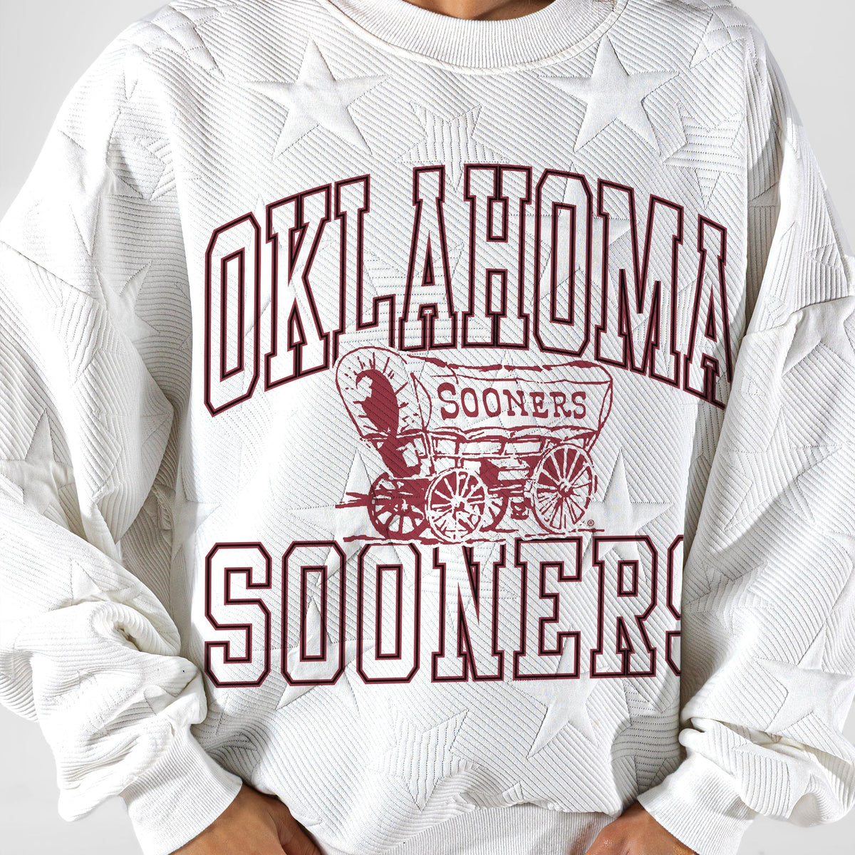 OKLAHOMA SOONERS BIG PLAY ENERGY EMBOSSED STAR CREWNECK
