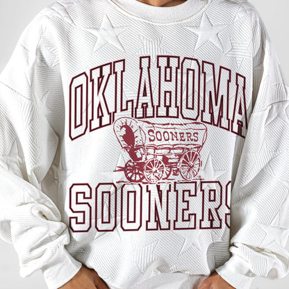 OKLAHOMA SOONERS BIG PLAY ENERGY EMBOSSED STAR CREWNECK