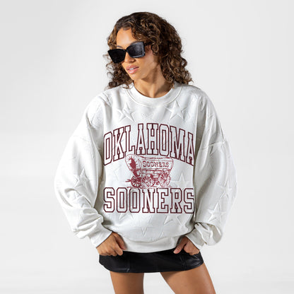 OKLAHOMA SOONERS BIG PLAY ENERGY EMBOSSED STAR CREWNECK