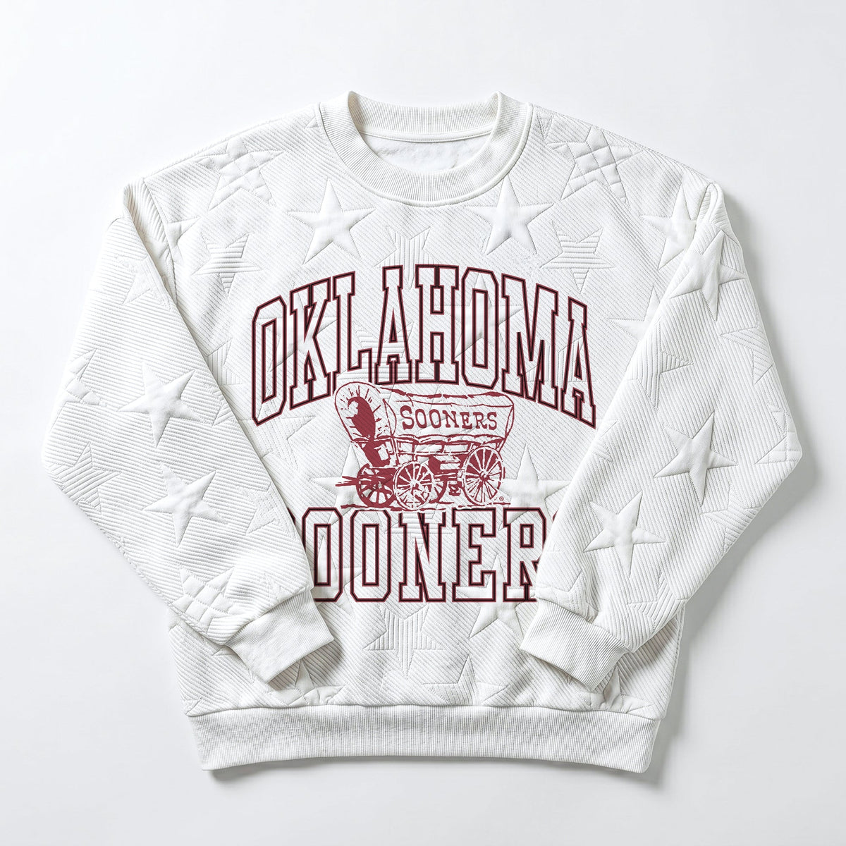 OKLAHOMA SOONERS BIG PLAY ENERGY EMBOSSED STAR CREWNECK