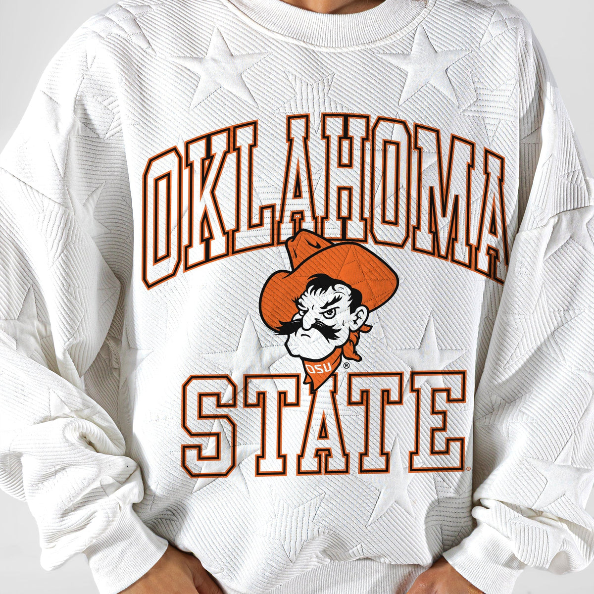 OKLAHOMA STATE COWBOYS BIG PLAY ENERGY EMBOSSED STAR CREWNECK
