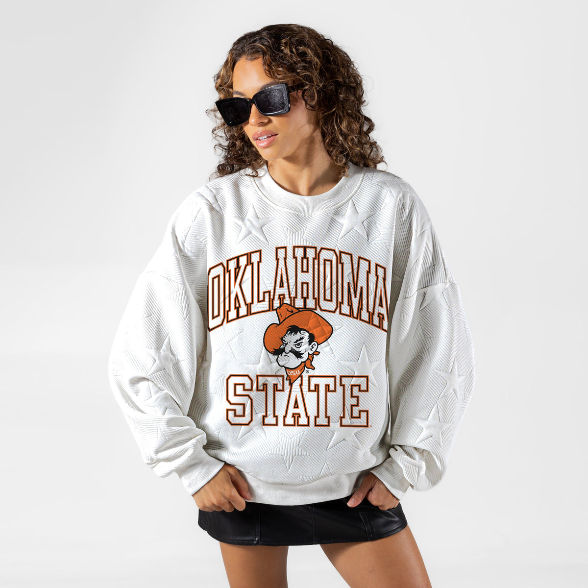 OKLAHOMA STATE COWBOYS BIG PLAY ENERGY EMBOSSED STAR CREWNECK