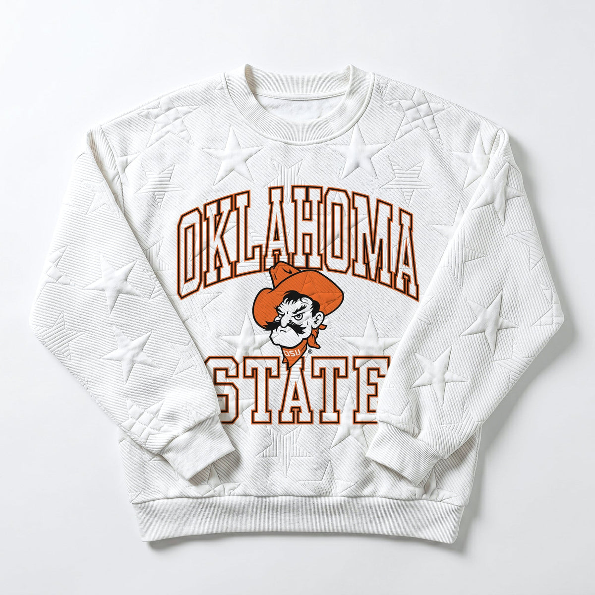 OKLAHOMA STATE COWBOYS BIG PLAY ENERGY EMBOSSED STAR CREWNECK