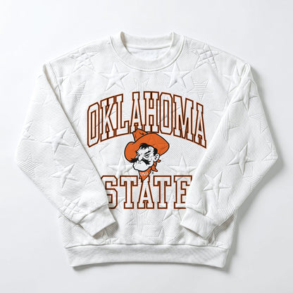 OKLAHOMA STATE COWBOYS BIG PLAY ENERGY EMBOSSED STAR CREWNECK