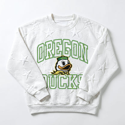 OREGON DUCKS BIG PLAY ENERGY EMBOSSED STAR CREWNECK