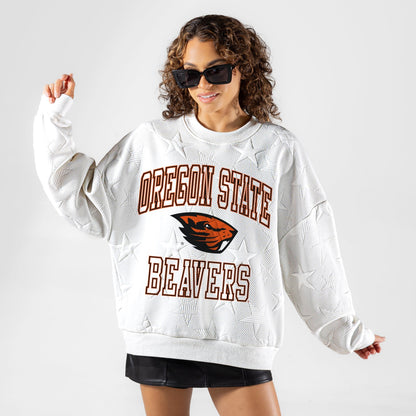 OREGON STATE BEAVERS BIG PLAY ENERGY EMBOSSED STAR CREWNECK