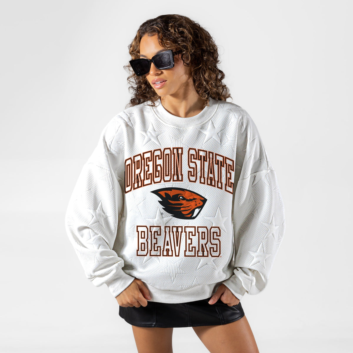 OREGON STATE BEAVERS BIG PLAY ENERGY EMBOSSED STAR CREWNECK