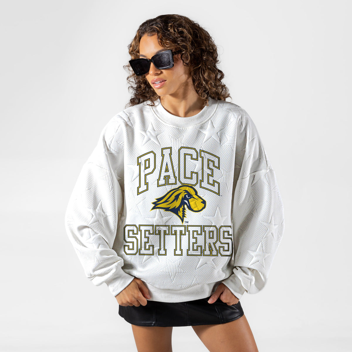 PACE SETTERS BIG PLAY ENERGY EMBOSSED STAR CREWNECK