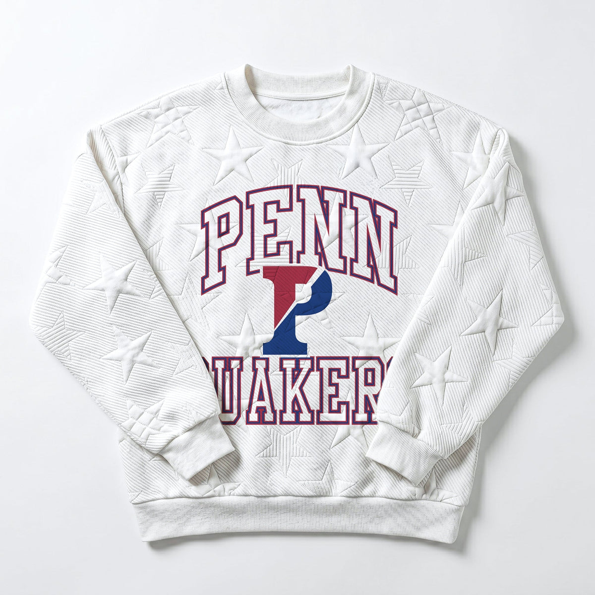 PENNSYLVANIA QUAKERS BIG PLAY ENERGY EMBOSSED STAR CREWNECK