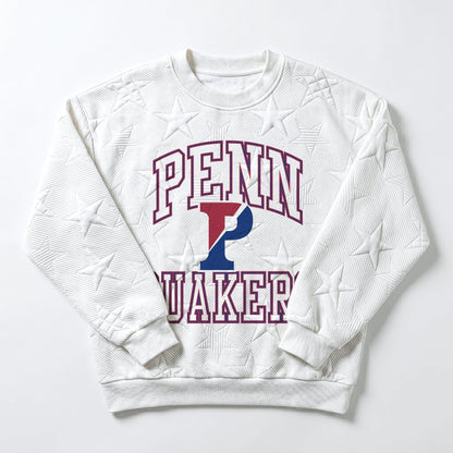 PENNSYLVANIA QUAKERS BIG PLAY ENERGY EMBOSSED STAR CREWNECK