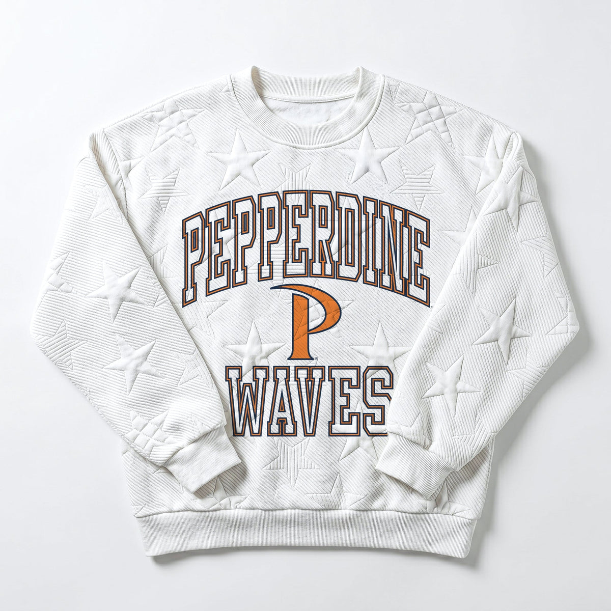 PEPPERDINE WAVES BIG PLAY ENERGY EMBOSSED STAR CREWNECK