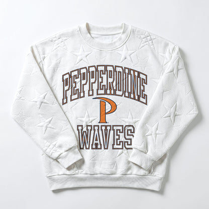 PEPPERDINE WAVES BIG PLAY ENERGY EMBOSSED STAR CREWNECK