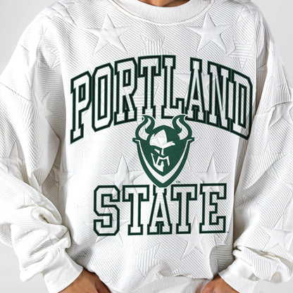 PORTLAND STATE VIKINGS BIG PLAY ENERGY EMBOSSED STAR CREWNECK