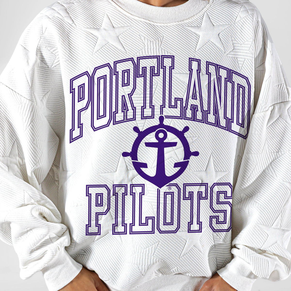 PORTLAND PILOTS BIG PLAY ENERGY EMBOSSED STAR CREWNECK