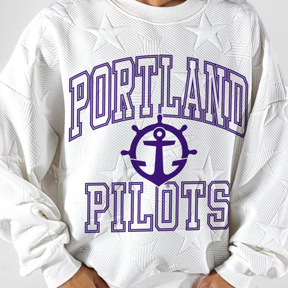 PORTLAND PILOTS BIG PLAY ENERGY EMBOSSED STAR CREWNECK