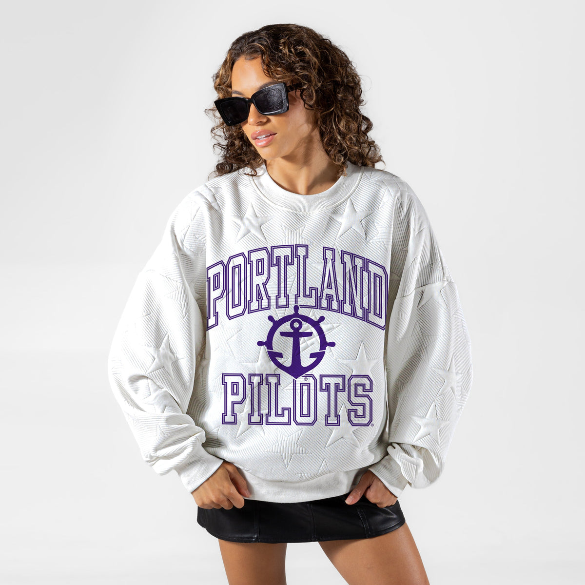 PORTLAND PILOTS BIG PLAY ENERGY EMBOSSED STAR CREWNECK