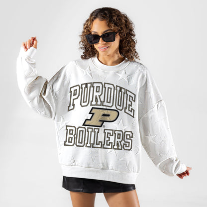 PURDUE BOILERMAKERS BIG PLAY ENERGY EMBOSSED STAR CREWNECK