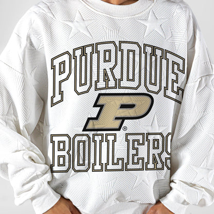 PURDUE BOILERMAKERS BIG PLAY ENERGY EMBOSSED STAR CREWNECK