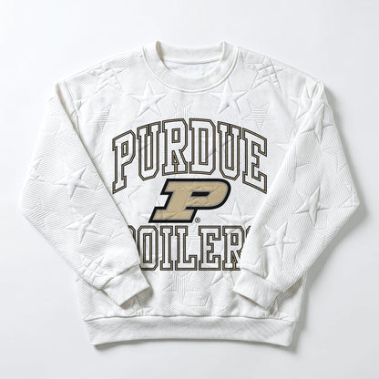 PURDUE BOILERMAKERS BIG PLAY ENERGY EMBOSSED STAR CREWNECK