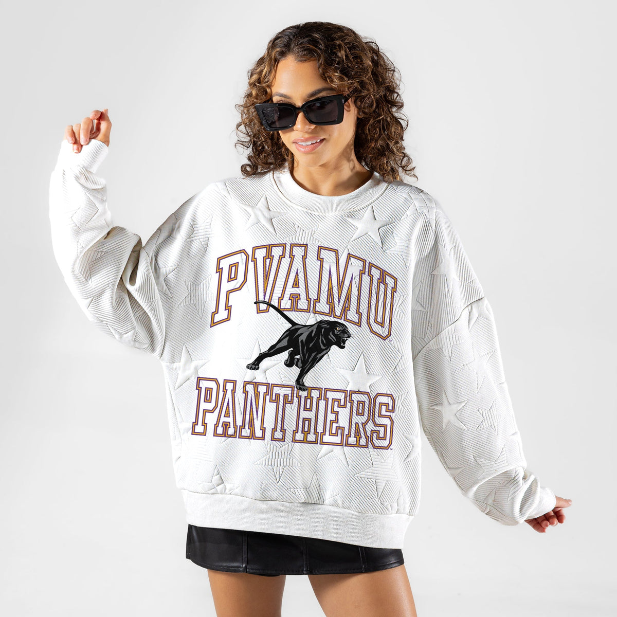 PRAIRIE VIEW A&M PANTHERS BIG PLAY ENERGY EMBOSSED STAR CREWNECK