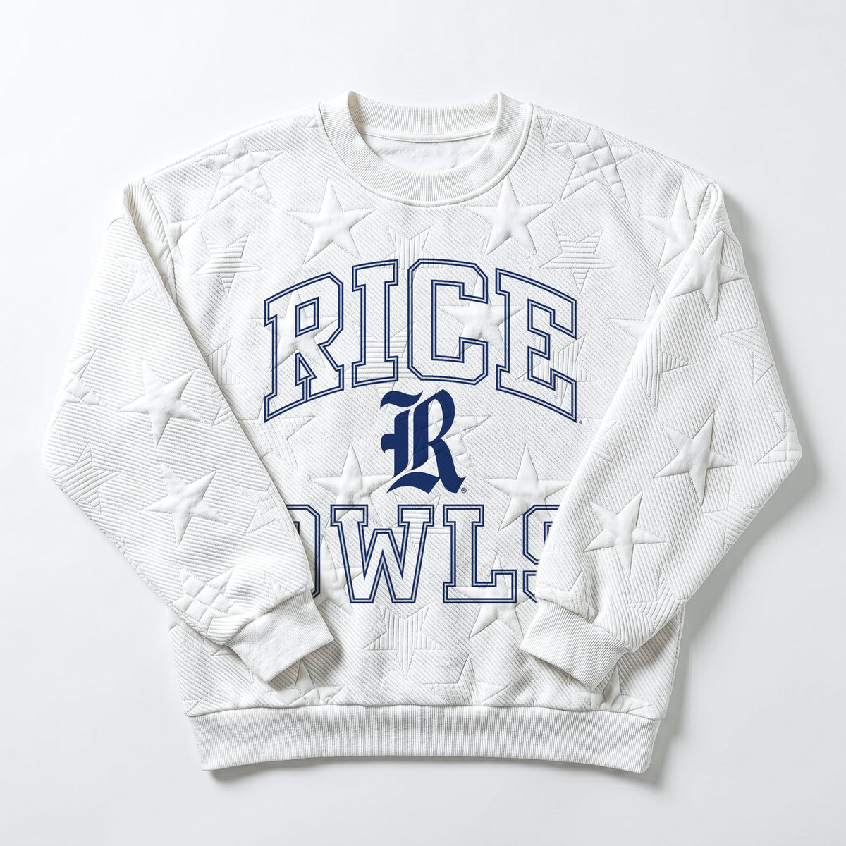 RICE OWLS BIG PLAY ENERGY EMBOSSED STAR CREWNECK