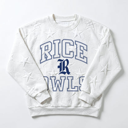 RICE OWLS BIG PLAY ENERGY EMBOSSED STAR CREWNECK