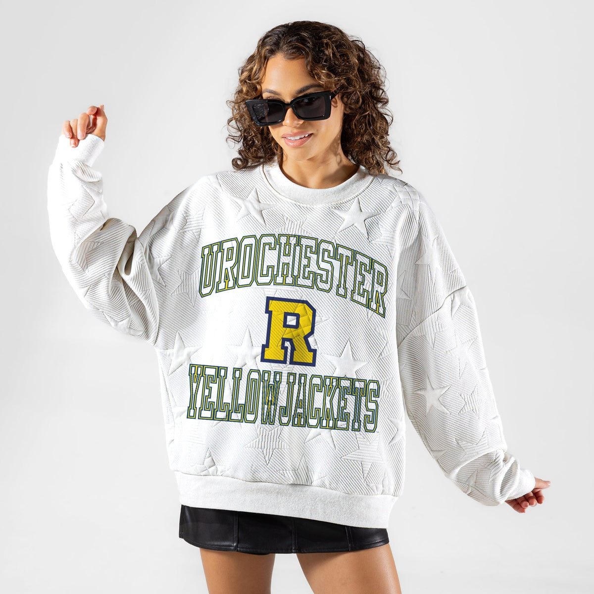 ROCHESTER YELLOWJACKETS BIG PLAY ENERGY EMBOSSED STAR CREWNECK