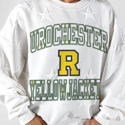 ROCHESTER YELLOWJACKETS BIG PLAY ENERGY EMBOSSED STAR CREWNECK