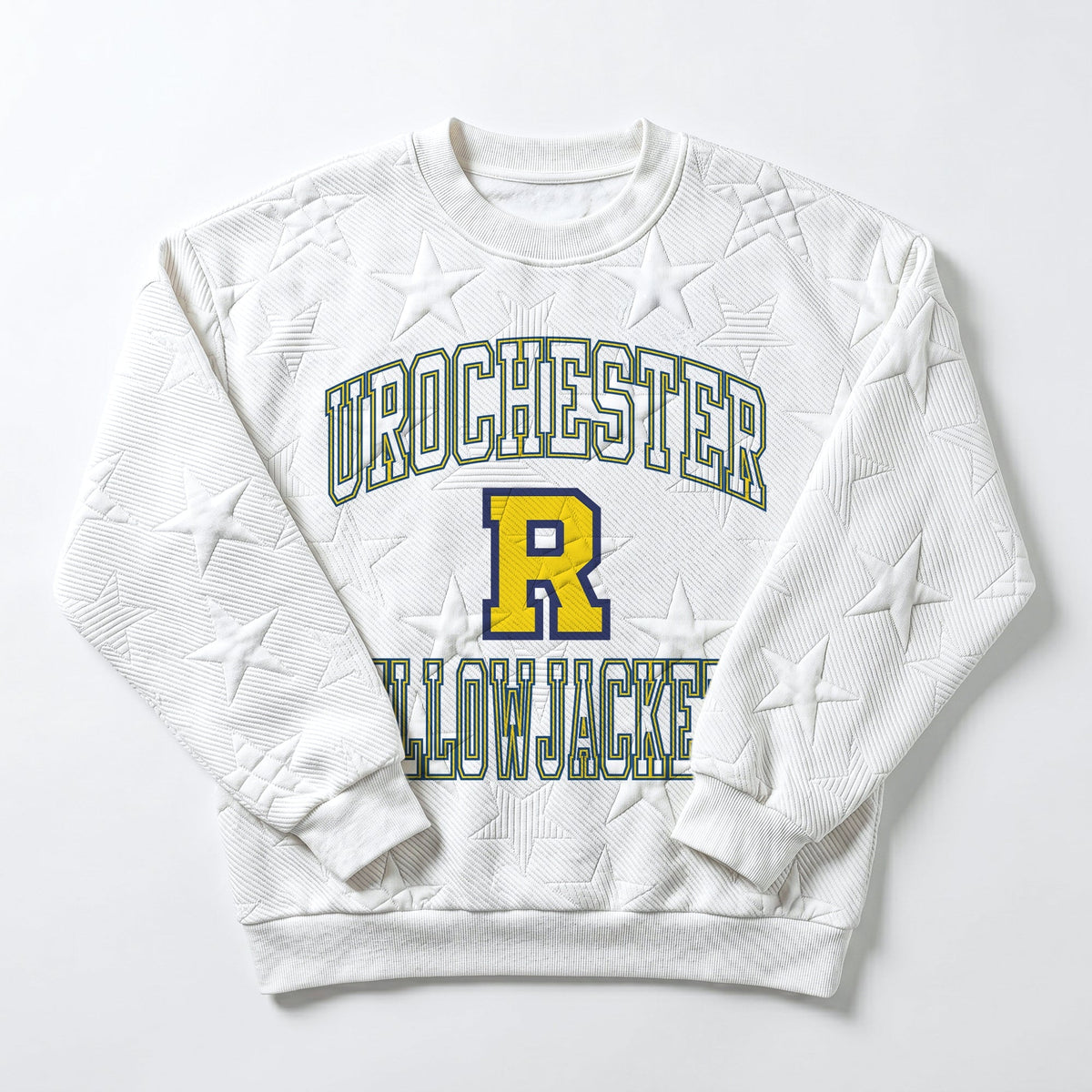 ROCHESTER YELLOWJACKETS BIG PLAY ENERGY EMBOSSED STAR CREWNECK