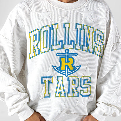 ROLLINS COLLEGE TARS BIG PLAY ENERGY EMBOSSED STAR CREWNECK