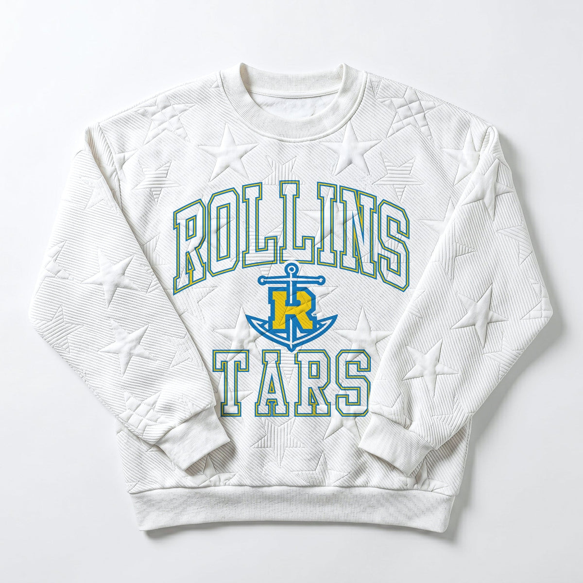 ROLLINS COLLEGE TARS BIG PLAY ENERGY EMBOSSED STAR CREWNECK