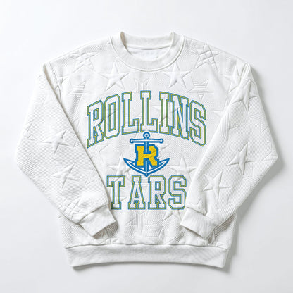 ROLLINS COLLEGE TARS BIG PLAY ENERGY EMBOSSED STAR CREWNECK