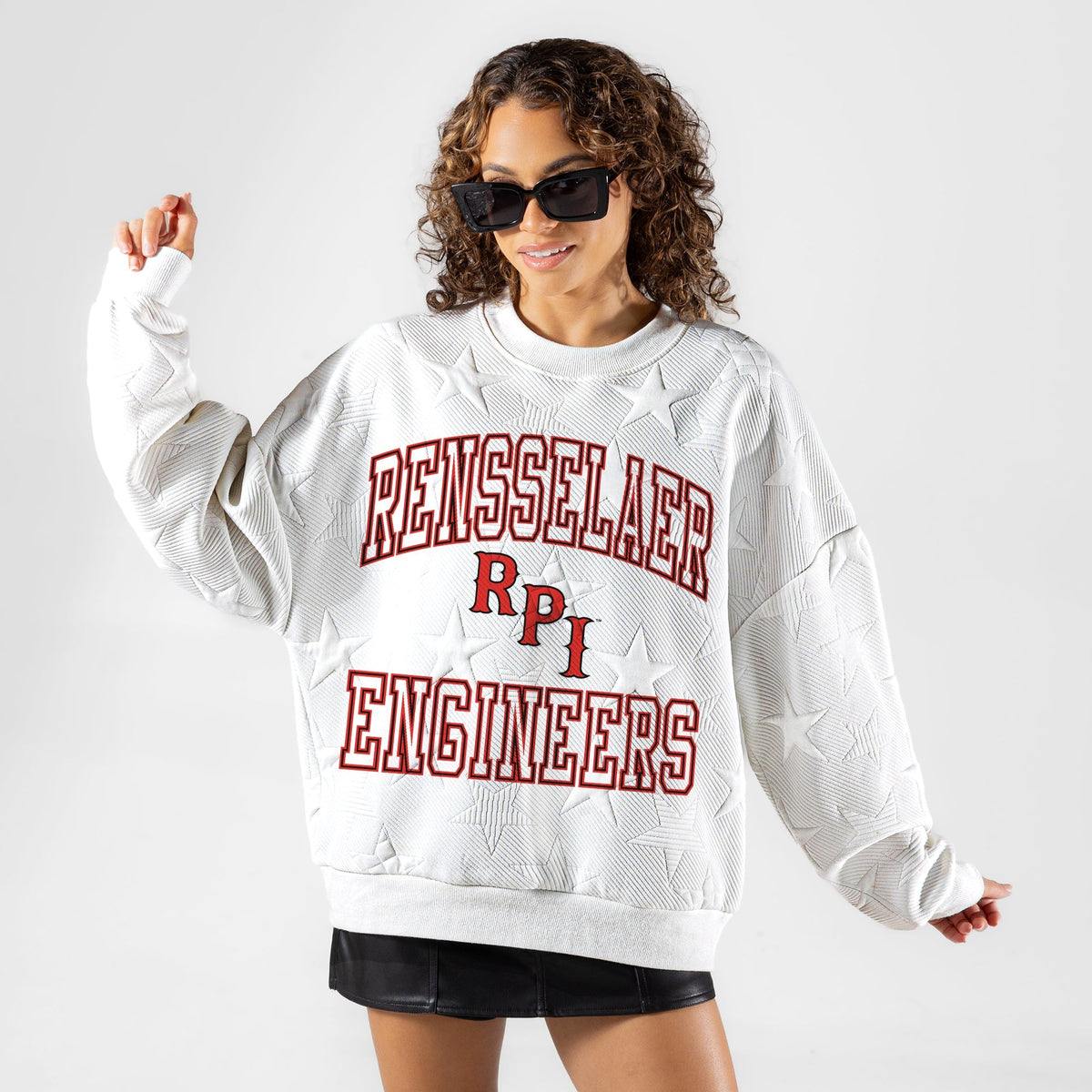 RENSSELAER ENGINEERS BIG PLAY ENERGY EMBOSSED STAR CREWNECK