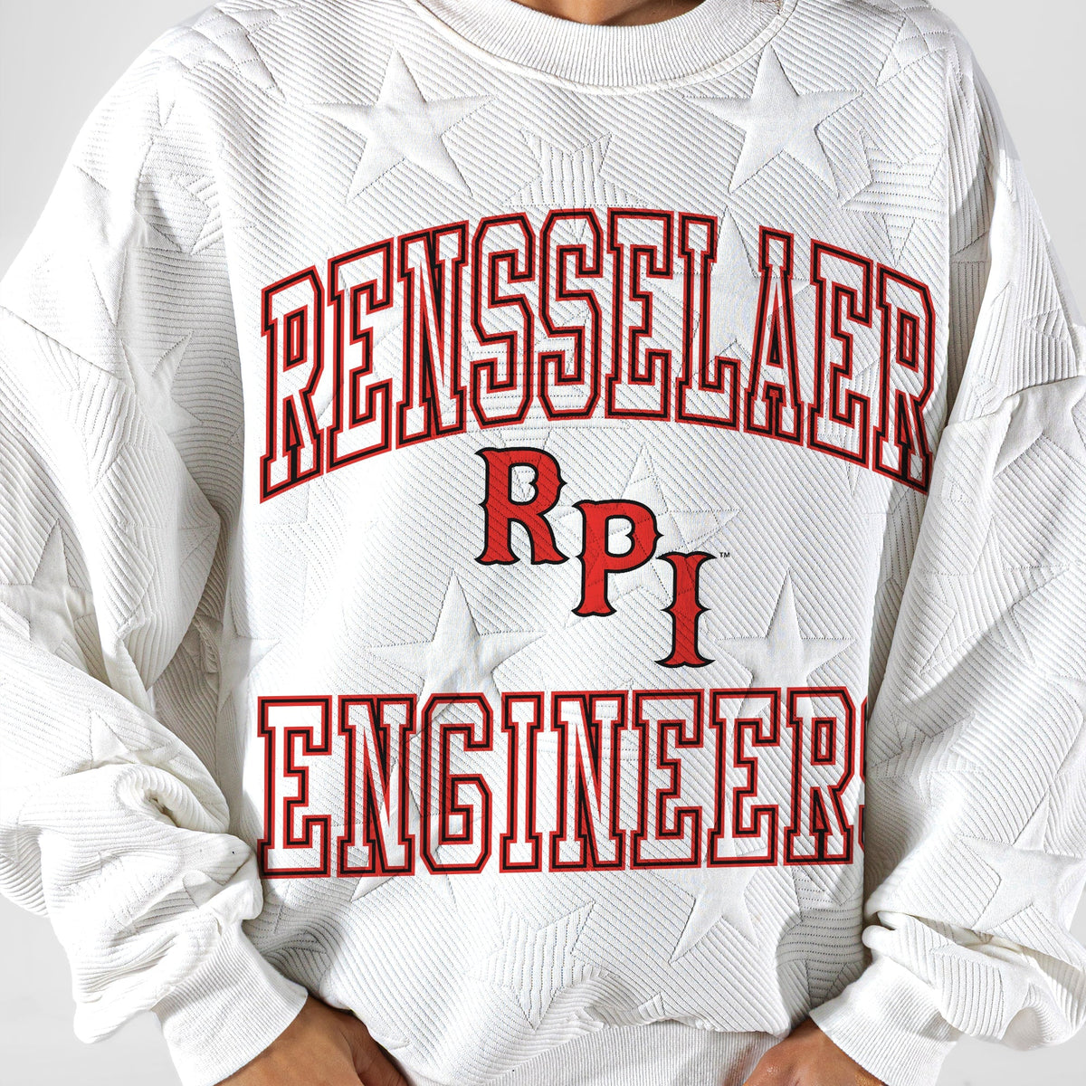 RENSSELAER ENGINEERS BIG PLAY ENERGY EMBOSSED STAR CREWNECK