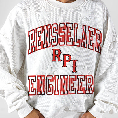 RENSSELAER ENGINEERS BIG PLAY ENERGY EMBOSSED STAR CREWNECK