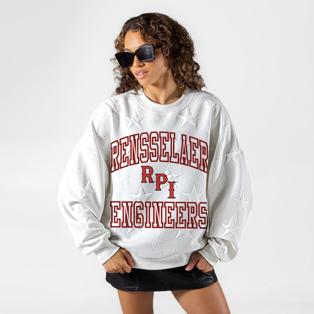RENSSELAER ENGINEERS BIG PLAY ENERGY EMBOSSED STAR CREWNECK