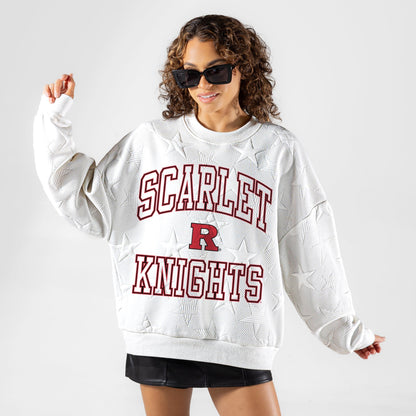 RUTGERS SCARLET KNIGHTS BIG PLAY ENERGY EMBOSSED STAR CREWNECK