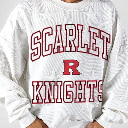 RUTGERS SCARLET KNIGHTS BIG PLAY ENERGY EMBOSSED STAR CREWNECK