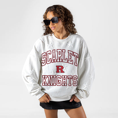 RUTGERS SCARLET KNIGHTS BIG PLAY ENERGY EMBOSSED STAR CREWNECK