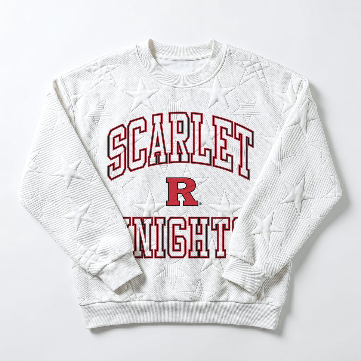 RUTGERS SCARLET KNIGHTS BIG PLAY ENERGY EMBOSSED STAR CREWNECK