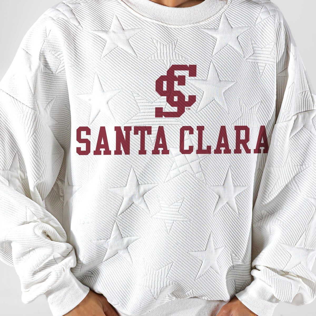 SANTA CLARA BRONCOS BIG PLAY ENERGY EMBOSSED STAR CREWNECK