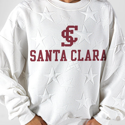 SANTA CLARA BRONCOS BIG PLAY ENERGY EMBOSSED STAR CREWNECK