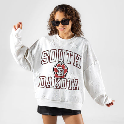 SOUTH DAKOTA COYOTES BIG PLAY ENERGY EMBOSSED STAR CREWNECK