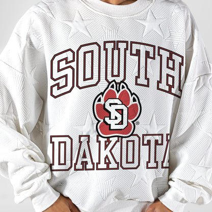 SOUTH DAKOTA COYOTES BIG PLAY ENERGY EMBOSSED STAR CREWNECK