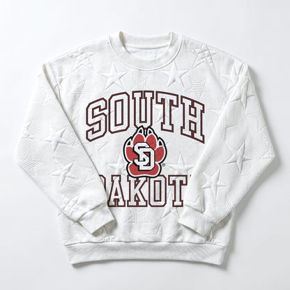 SOUTH DAKOTA COYOTES BIG PLAY ENERGY EMBOSSED STAR CREWNECK