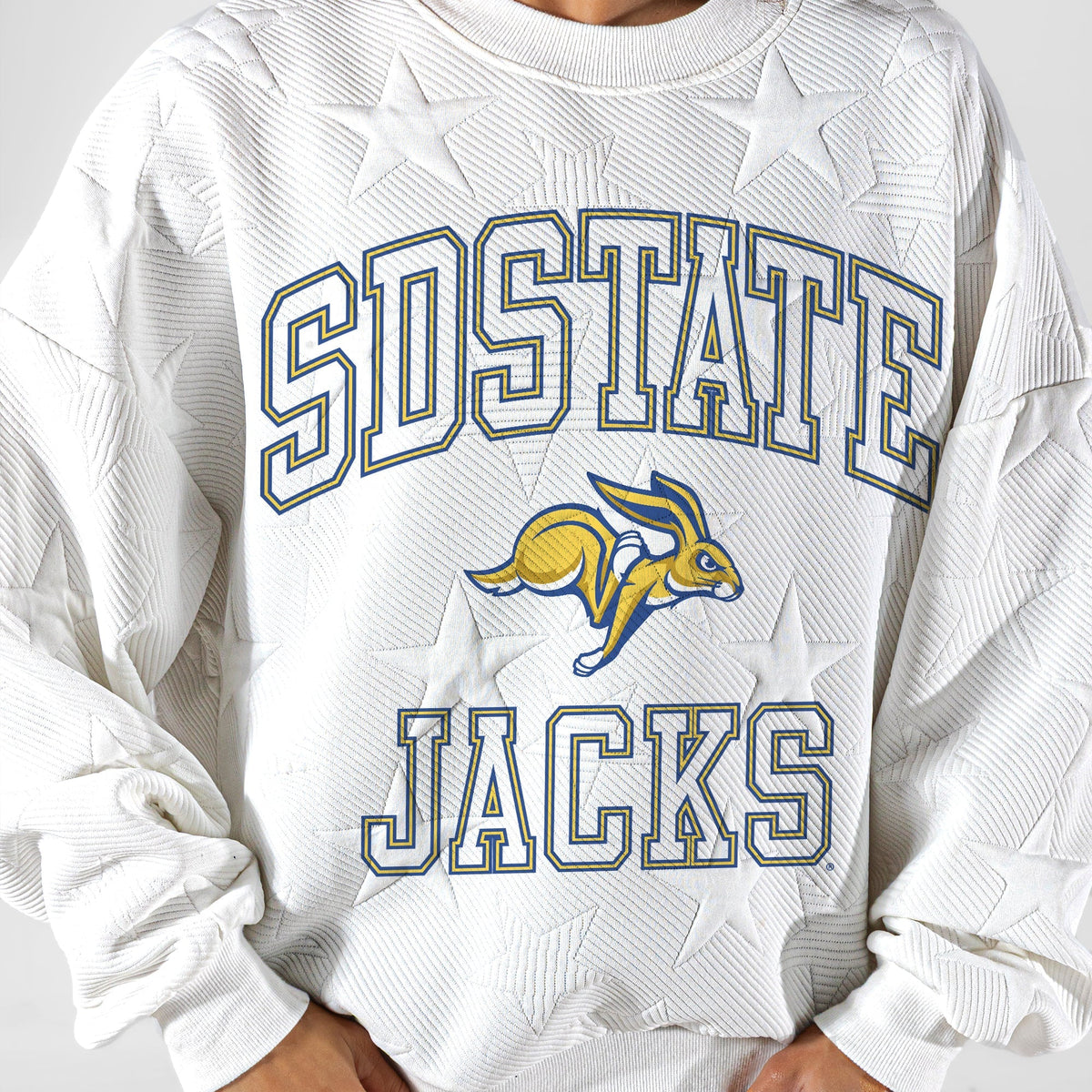 SOUTH DAKOTA STATE JACKRABBITS BIG PLAY ENERGY EMBOSSED STAR CREWNECK