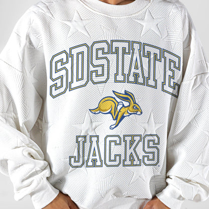 SOUTH DAKOTA STATE JACKRABBITS BIG PLAY ENERGY EMBOSSED STAR CREWNECK