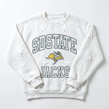 SOUTH DAKOTA STATE JACKRABBITS BIG PLAY ENERGY EMBOSSED STAR CREWNECK